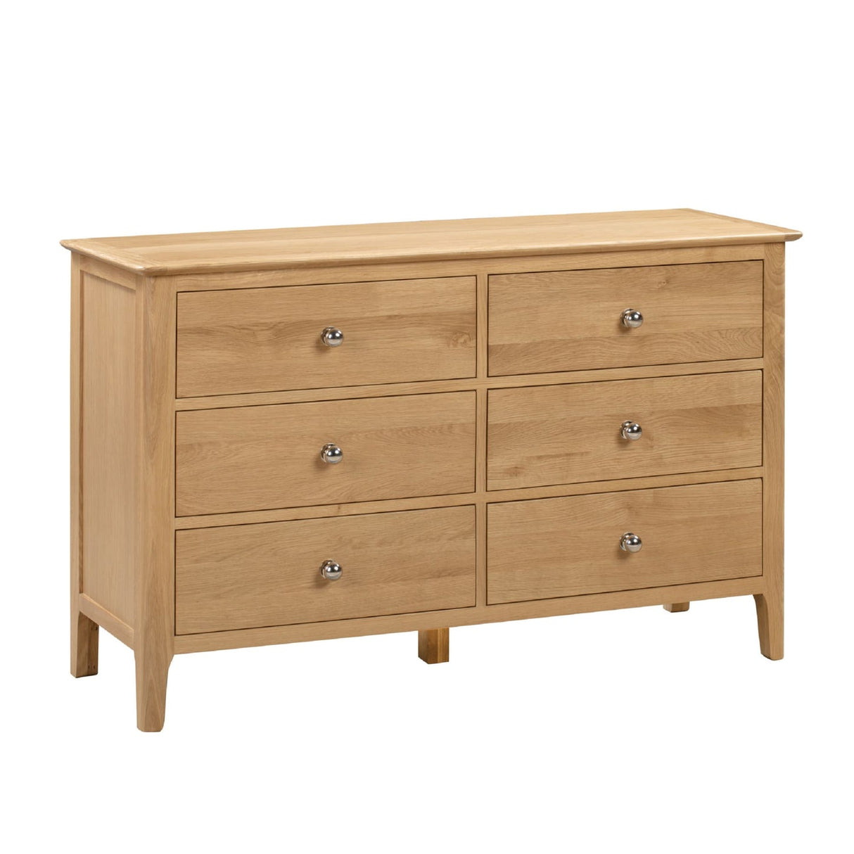 Wooden Chest Of 6 Drawers Wide - Cotswold