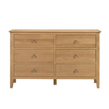 Wooden Chest Of 6 Drawers Wide - Cotswold