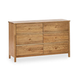 Wooden Chest Of 6 Drawers Wide - Coxmoor