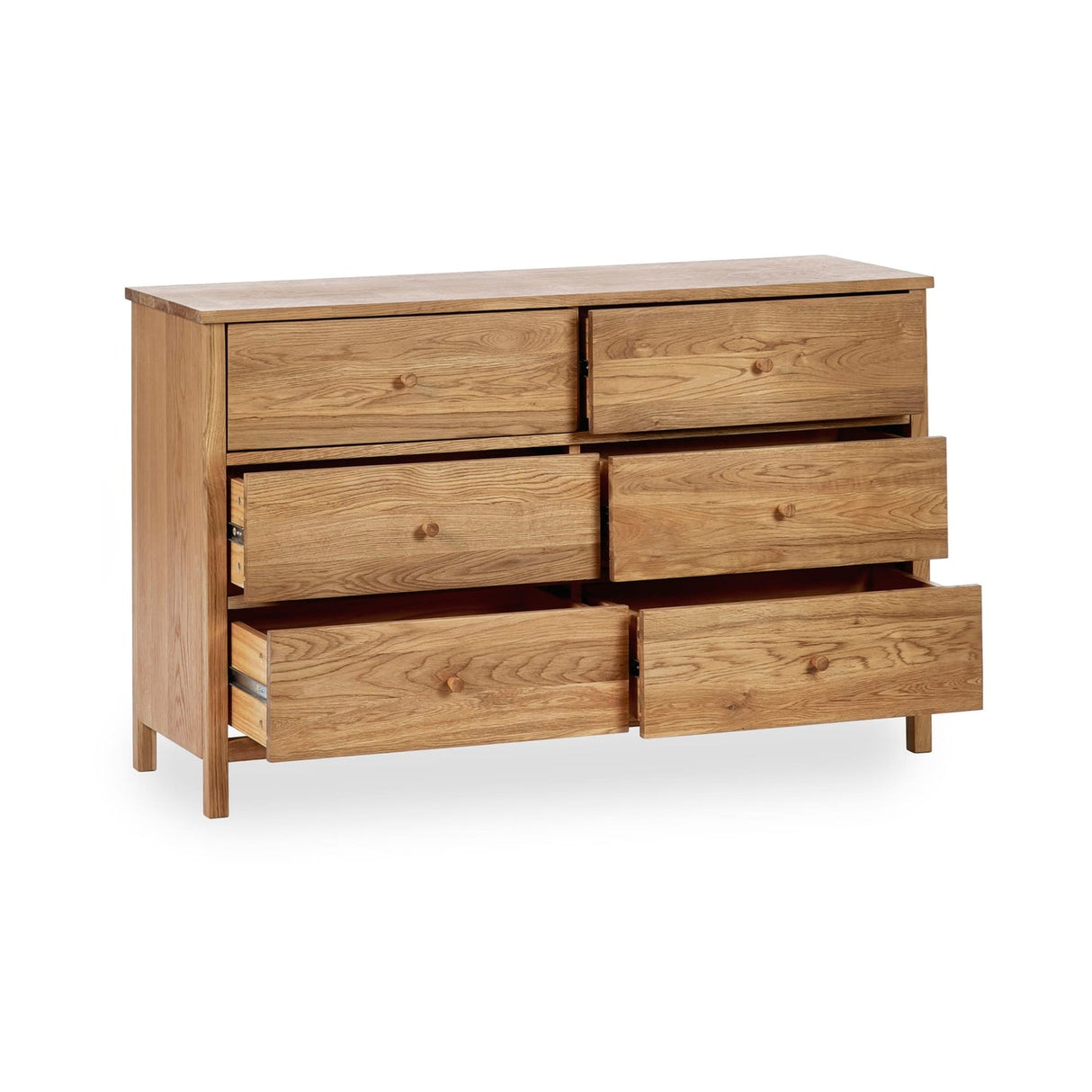 Wooden Chest Of 6 Drawers Wide - Coxmoor