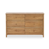 Wooden Chest Of 6 Drawers Wide - Coxmoor