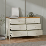 Wooden Chest Of 6 Drawers Wide - Coxmoor