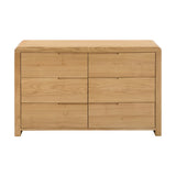 Wooden Chest Of 6 Drawers Wide - Curve