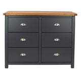 Wooden Chest Of 6 Drawers Wide - Dunkeld