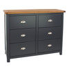 Wooden Chest Of 6 Drawers Wide - Dunkeld