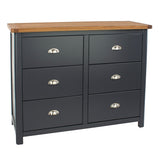 Wooden Chest Of 6 Drawers Wide - Dunkeld