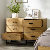 Wooden Chest of 6 Drawers Wide - Harlow