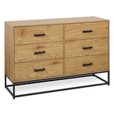 Wooden Chest of 6 Drawers Wide - Harlow