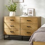 Wooden Chest of 6 Drawers Wide - Harlow