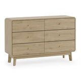 Wooden Chest Of 6 Drawers Wide - Ingrid