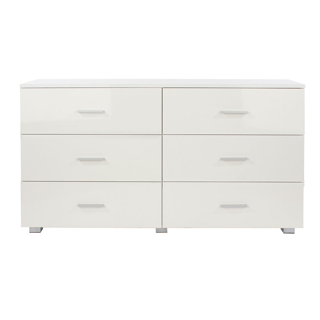 Wooden Chest Of 6 Drawers Wide - Lido