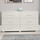 Wooden Chest Of 6 Drawers Wide - Lido