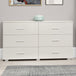 Wooden Chest Of 6 Drawers Wide - Lido
