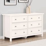 Wooden Chest Of 6 Drawers Wide - Maine
