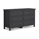 Wooden Chest Of 6 Drawers Wide - Maine