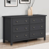 Wooden Chest Of 6 Drawers Wide - Maine