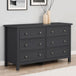 Wooden Chest Of 6 Drawers Wide - Maine