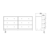 Wooden Chest Of 6 Drawers Wide - May