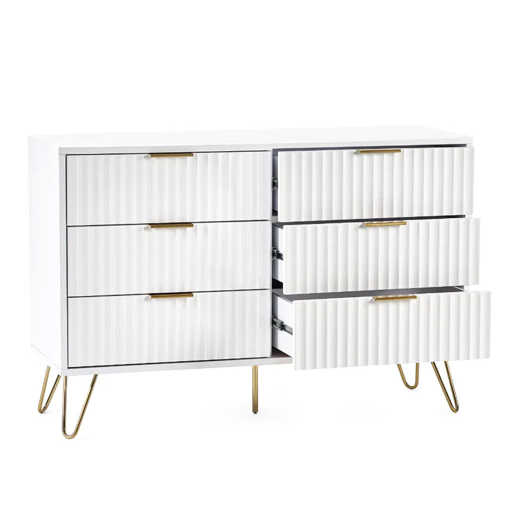 Wooden Chest Of 6 Drawers Wide - Murano