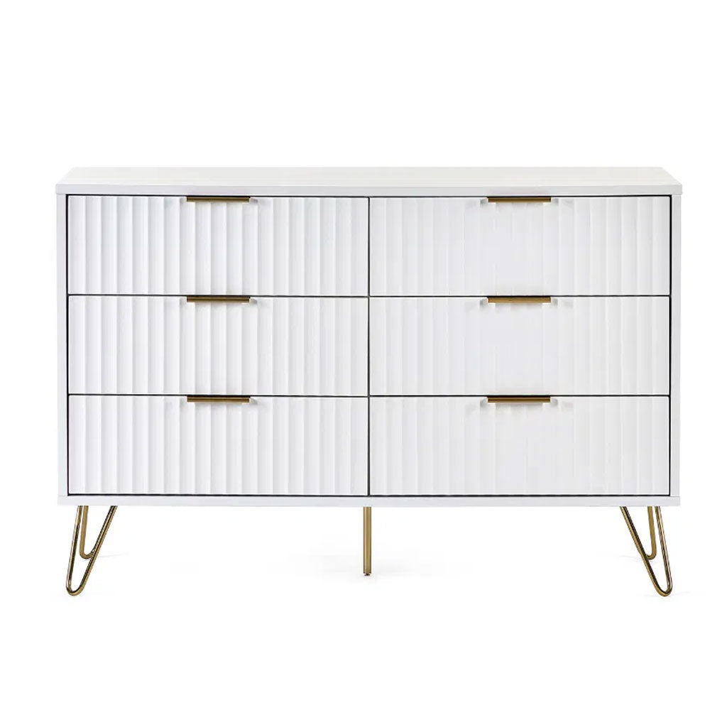 Wooden Chest Of 6 Drawers Wide - Murano