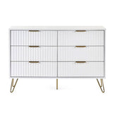Wooden Chest Of 6 Drawers Wide - Murano