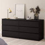 Wooden Chest Of 6 Drawers Wide - Naia