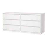 Wooden Chest Of 6 Drawers Wide - Naia