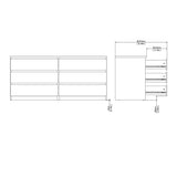 Wooden Chest Of 6 Drawers Wide - Naia