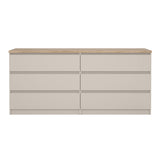 Wooden Chest Of 6 Drawers Wide - Naia