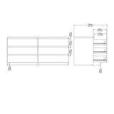 Wooden Chest Of 6 Drawers Wide - Naia