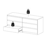 Wooden Chest Of 6 Drawers Wide - Naia