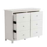 Wooden Chest Of 6 Drawers Wide - Nairn