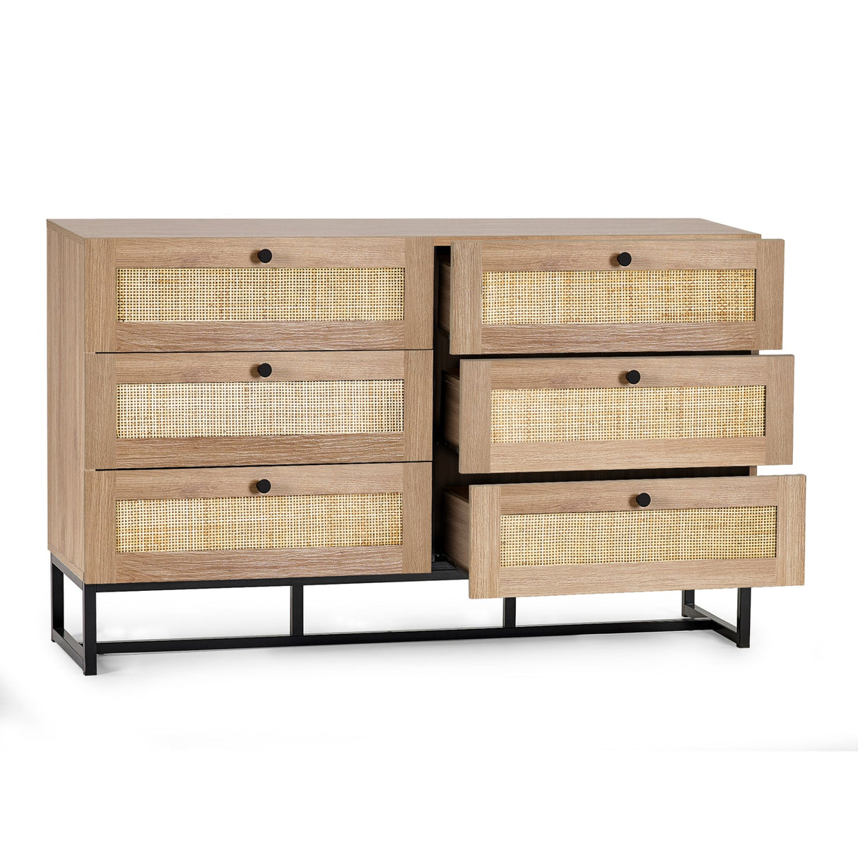 Wooden Chest Of 6 Drawers Wide - Padstow