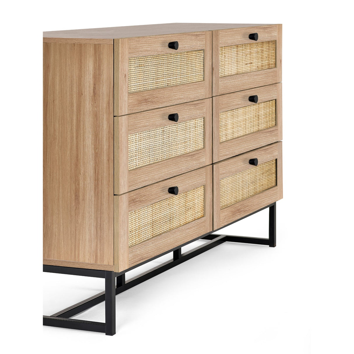Wooden Chest Of 6 Drawers Wide - Padstow