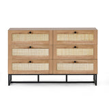 Wooden Chest Of 6 Drawers Wide - Padstow