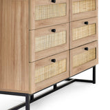 Wooden Chest Of 6 Drawers Wide - Padstow