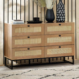 Wooden Chest Of 6 Drawers Wide - Padstow