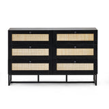 Wooden Chest Of 6 Drawers Wide - Padstow