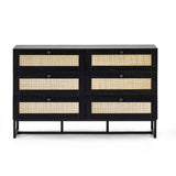 Wooden Chest Of 6 Drawers Wide - Padstow