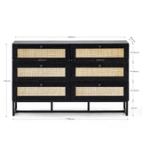Wooden Chest Of 6 Drawers Wide - Padstow