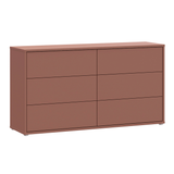 Wooden Chest of 6 Drawers Wide With Push-to-Open Drawers - Alice Springs