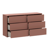Wooden Chest of 6 Drawers Wide With Push-to-Open Drawers - Alice Springs