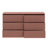 Wooden Chest of 6 Drawers Wide With Push-to-Open Drawers - Alice Springs