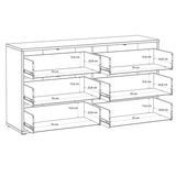 Wooden Chest of 6 Drawers Wide With Push-to-Open Drawers - Alice Springs