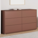 Wooden Chest of 6 Drawers Wide With Push-to-Open Drawers - Alice Springs