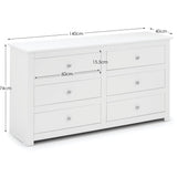 Wooden Chest Of 6 Drawers Wide - Radley