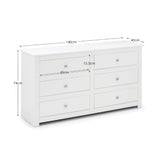 Wooden Chest Of 6 Drawers Wide - Radley