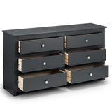 Wooden Chest Of 6 Drawers Wide - Radley