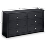 Wooden Chest Of 6 Drawers Wide - Radley