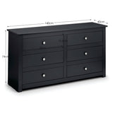 Wooden Chest Of 6 Drawers Wide - Radley